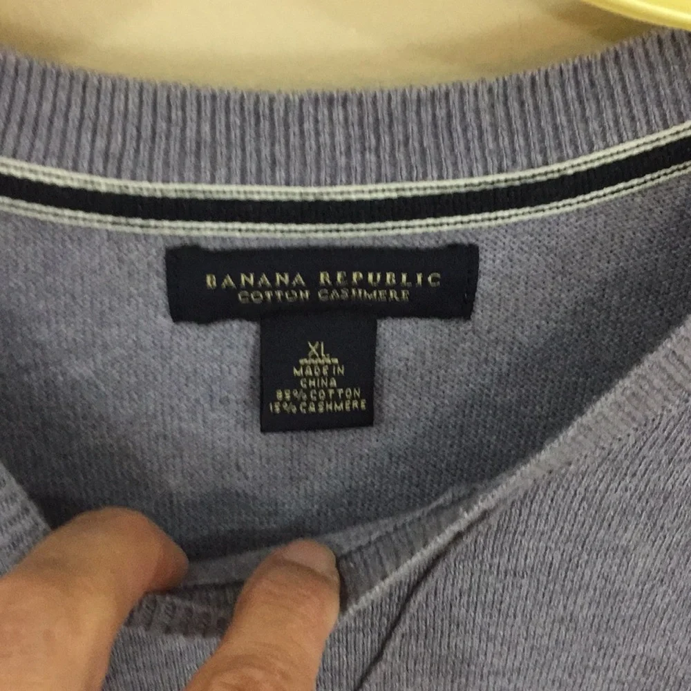 Banana Republic Gray Cotton Cashmere Sweater Size XL